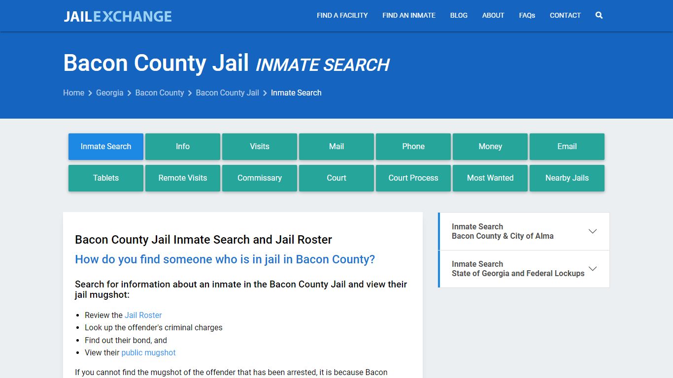 Inmate Search: Roster & Mugshots - Bacon County Jail, GA